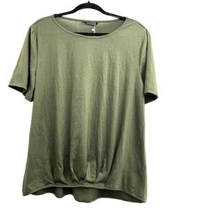 Bloomchic Solid Olive Green Short Sleeve Tee Shirt 12 NWT